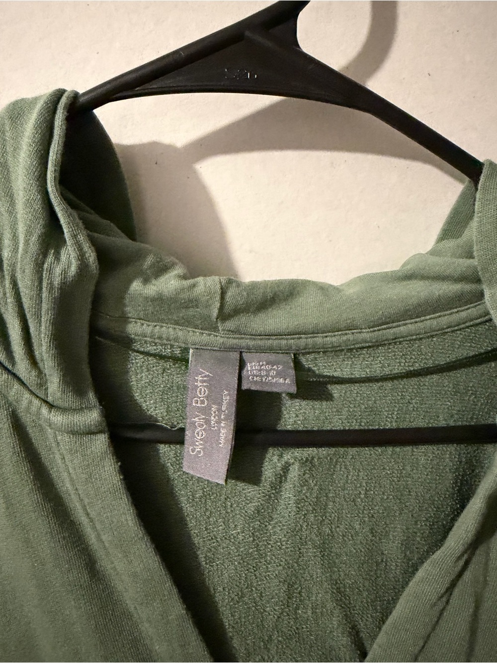 Sweaty Betty Olive V-Neck Hoodie Sweater - Picture 3 of 6